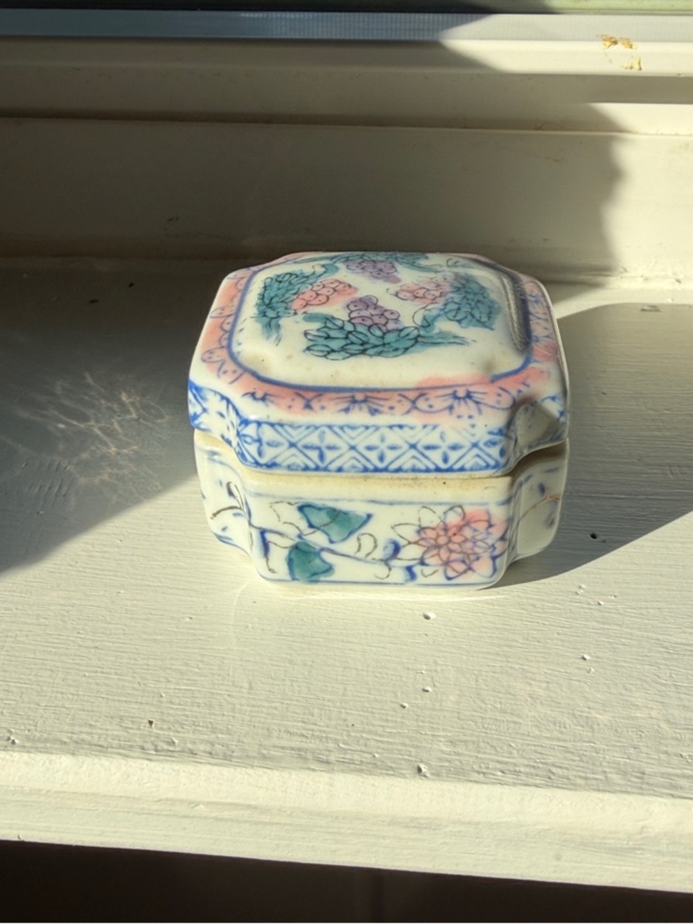 Vintage painted trinket box